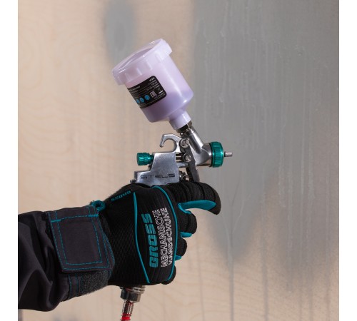 Краскораспылитель AG 810 HVLP, гравитационный, сопло 0.8 мм и 1 мм Stels