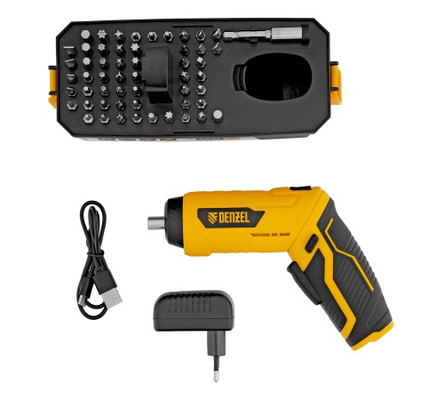 Отвертка аккумуляторная CSH-3.6, 54 биты, Li-Ion, 3,6 В// Denzel
