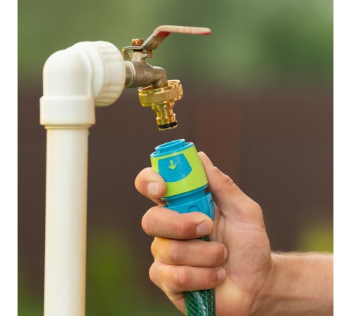 Соединитель быстросъемный для шланга 1/2-3/4, АВС-пластик Palisad Luxe