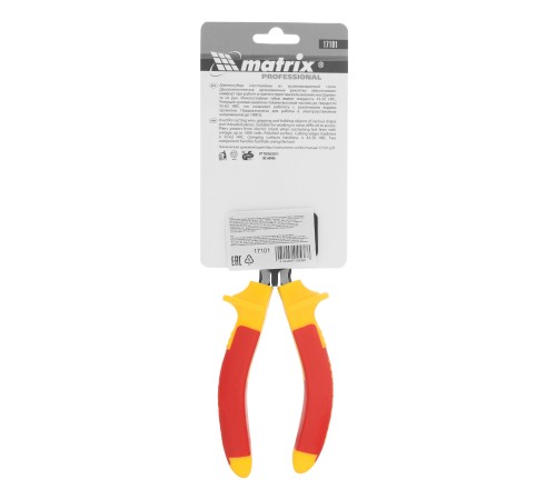 Длинногубцы прямые Insulated, 160 мм, двухкомпонентные рукоятки Matrix Professional Длинногубцы прямые Insulated, 160 мм, двухкомпонентные рукоятки Matrix Professional