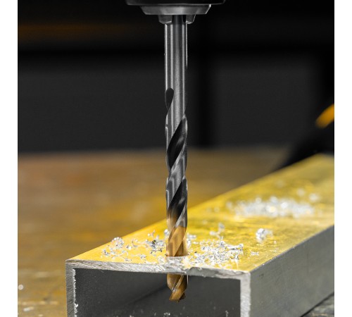 Сверло спиральное по металлу 7,5 x 109мм, Р6М5, Golden Tip, многогранная заточка Denzel