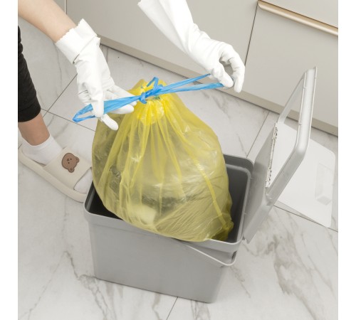 Пакеты для мусора с завязками 35 л x 15 шт. желтые, Home Palisad