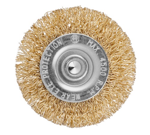 Щетка для дрели, 50 мм, плоская со шпилькой, латунированная витая проволока Matrix
