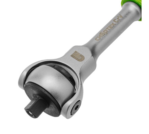 Ключ-трещотка 1/4", 72 зуба, поворотная голова, с быстрым сбросом Сибртех         