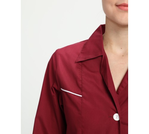 Халат женский Диана (тк.ТиСи), бордовый/белый