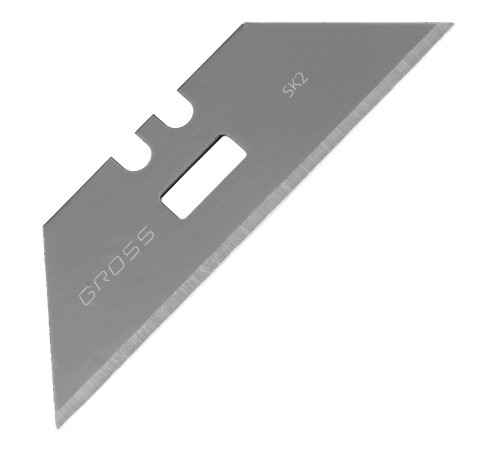 Нож-скребок складной, 19мм, сменное лезвие, SK2, 5 запас. лезвий, алюмин. корпус, клипса GROSS