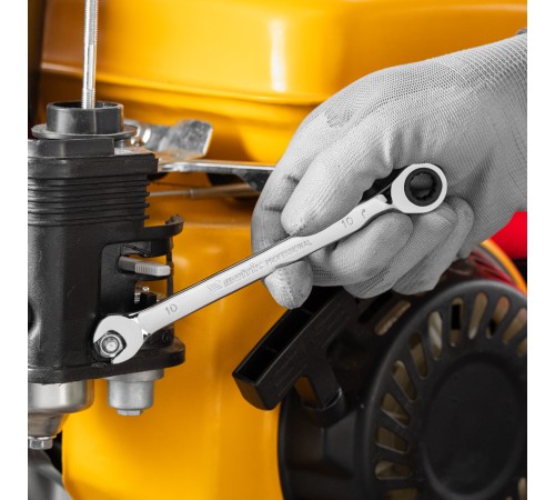 Ключ комбинированный трещоточный, 10 мм, CrV, зеркальный хром Matrix Professional