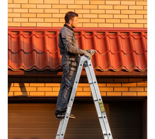 Лестница шарнирная алюминиевая, 4 х 5 ступеней, Сибртех