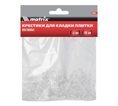 Крестики, 1.0 мм, для кладки плитки, 200 шт Matrix Крестики, 1.0 мм, для кладки плитки, 200 шт Matrix