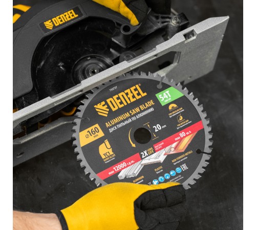 Пильный диск по алюминию ф160 х 20 мм, 54 зубьев Denzel