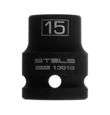 Головка ударная шестигранная, 15 мм, 1/2, CrMo Stels