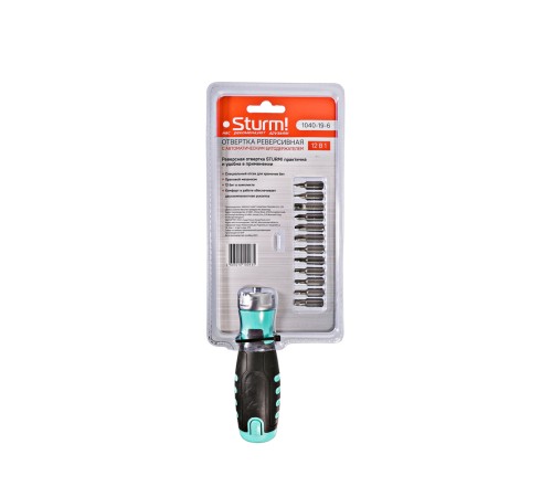 Отвертка реверсивная, автоматический битодержатель, 12 в 1 CrV Sturm!