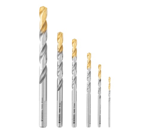Набор сверл по металлу, 2-8мм, Р6М5-TiN, Golden Tip, 6 шт Denzel