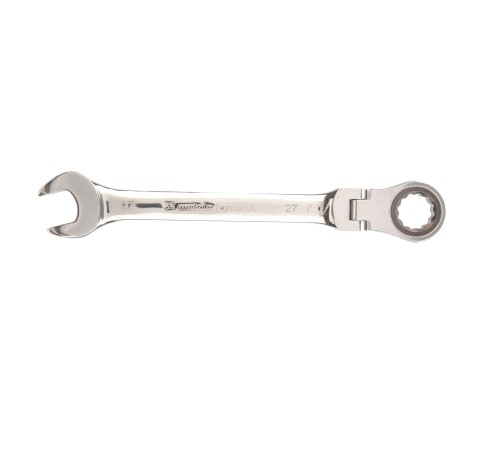 Ключ комбинированный трещоточный, 8 мм, CrV, шарнирный, зеркальный хром Matrix Professional