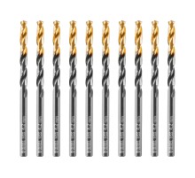 Сверло по металлу, 4,2 мм, HSS-Tin, Golden Tip, 10 шт. Denzel Сверло по металлу, 4,2 мм, HSS-Tin, Golden Tip, 10 шт. Denzel