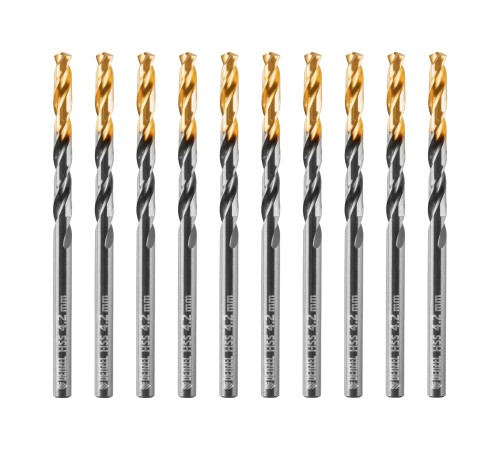 Сверло по металлу, 4,2 мм, HSS-Tin, Golden Tip, 10 шт. Denzel Сверло по металлу, 4,2 мм, HSS-Tin, Golden Tip, 10 шт. Denzel