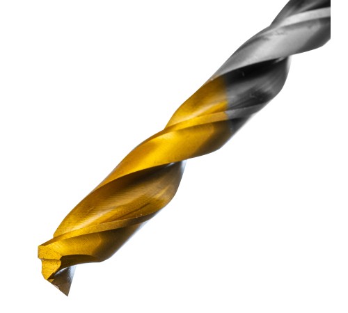 Сверло спиральное по металлу 7,5 x 109мм, Р6М5, Golden Tip, многогранная заточка Denzel