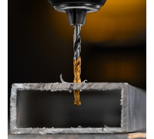 Сверло спиральное по металлу 4,2 x 75мм, Р6М5, Golden Tip, многогранная заточка Denzel