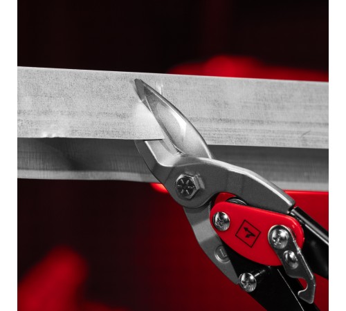 Ножницы по металлу, 250 мм, левый рез, сталь CRMO, двухкомпонентные рукоятки, PRO Matrix