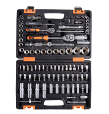 Набор инструментов, 1/2" , 1/4" , CrV, пластиковый кейс 94 предмета Вихрь