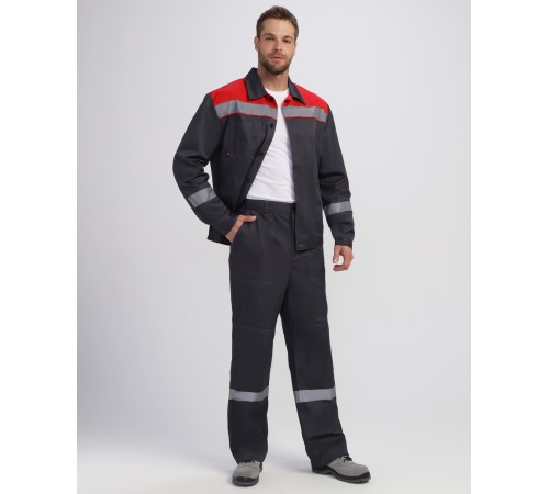 Костюм Легион Премиум-1 СОП CH (тк.Смесовая,240) брюки, т.серый/красный