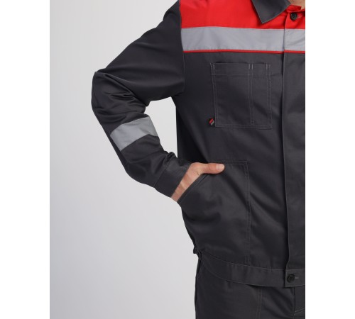 Костюм Легион Премиум-1 СОП CH (тк.Смесовая,240) брюки, т.серый/красный