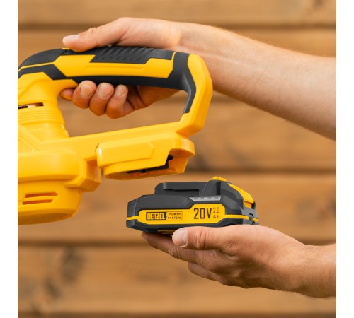 Воздуходувка аккумуляторная, AB-500, 65 м/с, 500 м³/ч, Li-Ion, 20 В Denzel