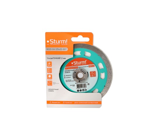 Алмазный диск 125x22,23 Ультратонкий 1,1 мм, ЭКСПЕРТ по кафелю, Sturm!
