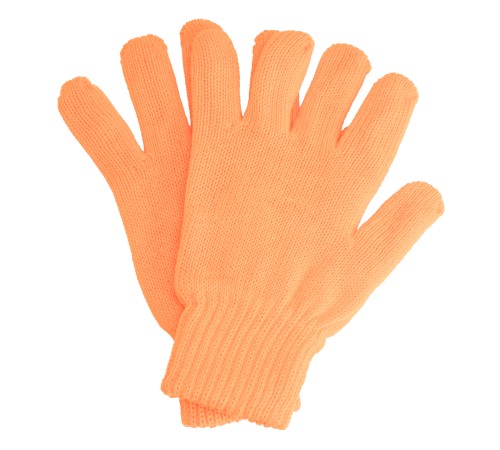Перчатки трикотажные, акрил, двойные, оранжевый, двойная манжета Сибртех
