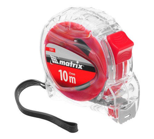 Рулетка Crystal,10 м х 25 мм,корпус из поликарбоната Matrix