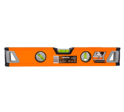 Уровень алюминиевый «Усиленный» 400мм 3 глазка фрезерованный Вихрь