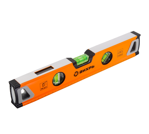 Уровень алюминиевый «Усиленный» 400мм 3 глазка фрезерованный Вихрь