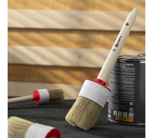 Кисть круглая №16 (55 мм), натуральная щетина, деревянная ручка MTX