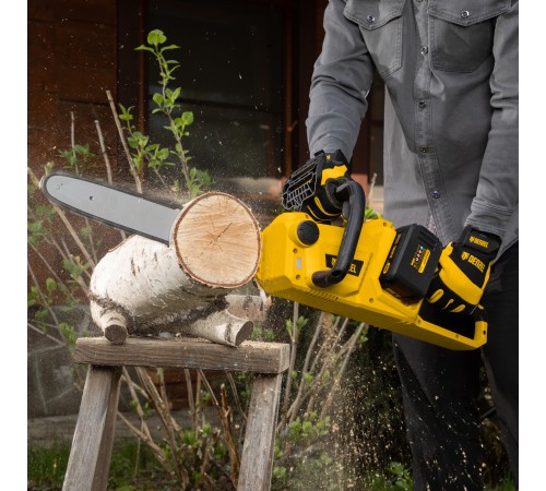 Цепная пила аккумуляторная бесщеточная RCS400-36, Li-ion, 36 В, 4 Ач, шина 400 мм Denzel