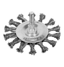 Щетка для дрели, 75 мм, плоская со шпилькой, крученая металлическая проволока Matrix