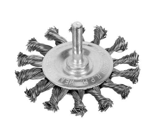 Щетка для дрели, 75 мм, плоская со шпилькой, крученая металлическая проволока Matrix