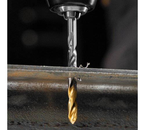 Набор сверл по металлу, 2-8мм, Р6М5-TiN, Golden Tip, 6 шт Denzel