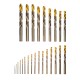 Набор сверл по металлу, 1-13 мм, Р6М5К8-TiN, Golden Tip, 25 шт Denzel