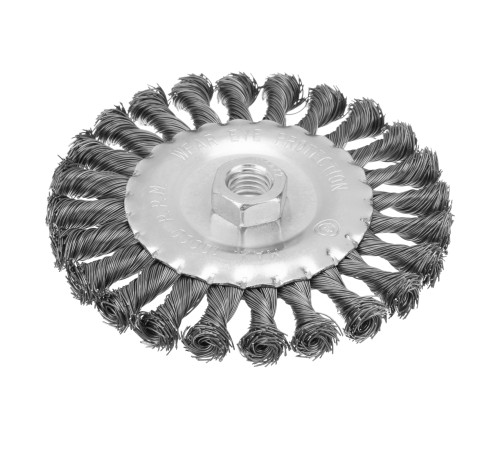 Щетка для УШМ 125 мм, М14, плоская, крученая проволока 0.5 мм Matrix