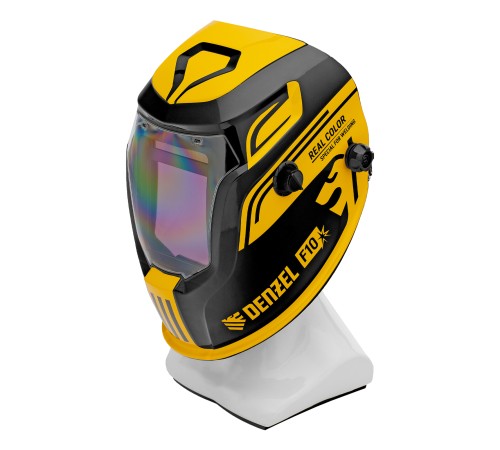 Щиток защитный лицевой (маска сварщика) F10, см. окно 100х96, Real Color, DIN 4-8/9-13 Denzel