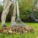 Грабли веерные стальные, 360 х 1500 мм, 18 круглых зубьев, деревянный черенок, Сибртех