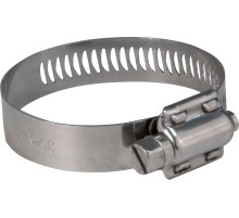 Хомут обжимной просечной, ширина 12,7 мм, нерж.сталь  65-89 мм ХВАТ