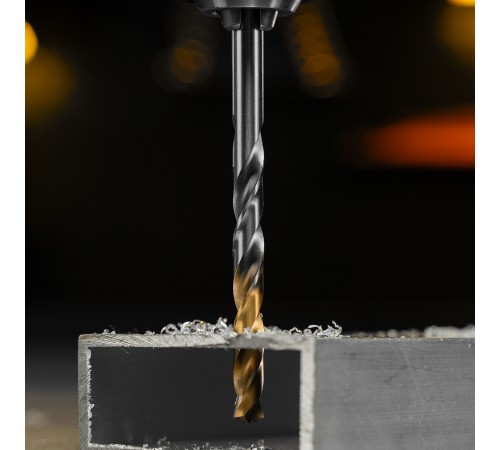 Сверло спиральное по металлу 6,5 x 100 мм, Р6М5, Golden Tip  Denzel