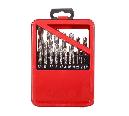 Набор сверл по металлу Вихрь, 1-10мм (через 0,5мм), HSS, 19шт., металл. коробка, цилиндрический хвостовик Набор сверл по металлу Вихрь, 1-10мм (через 0,5мм), HSS, 19шт., металл. коробка, цилиндрический хвостовик