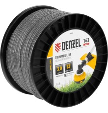 Леска для триммера двухкомпонентная витой квадрат, 3,0мм х 163м, на DIN катушке EXTRA CORD Denzel