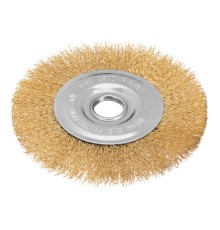 Щетка для УШМ, 150 мм, посадка 22.2 мм, плоская, латунированная витая проволока Matrix