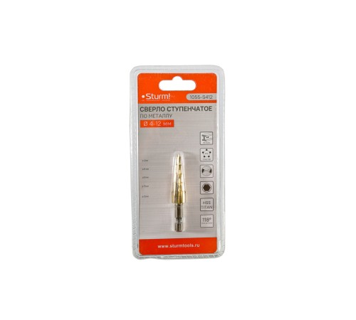 Сверло ступенчатое Sturm! 1055-S412