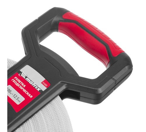 Рулетка геодезическая 100 м х 12,5 мм, открытый корпус, фиберглассовая лента Matrix