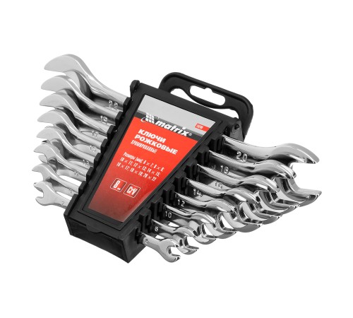 Набор ключей рожковых 8 шт, 6-22мм, CrV, Elliptical, зеркальное хромирование Matrix