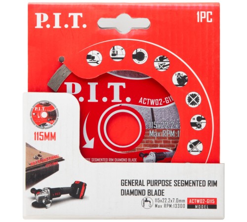Диск алмазный отрезной сегментированный P.I.T. ACTW02-G115